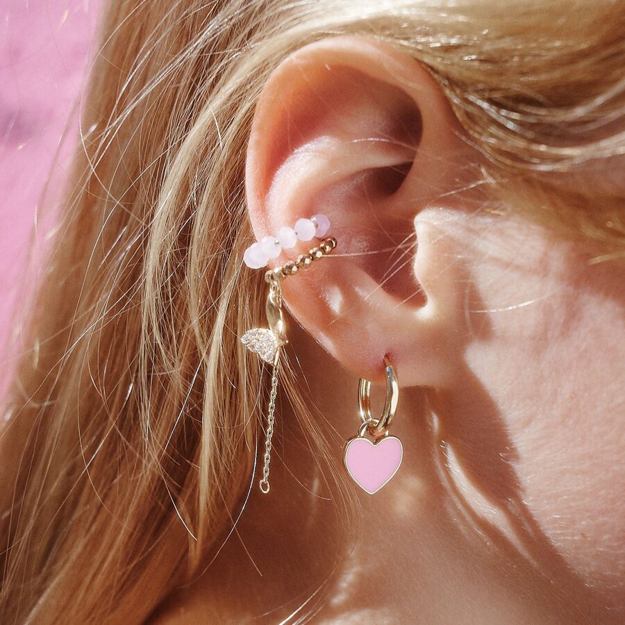 PREPPY pink heart earrings