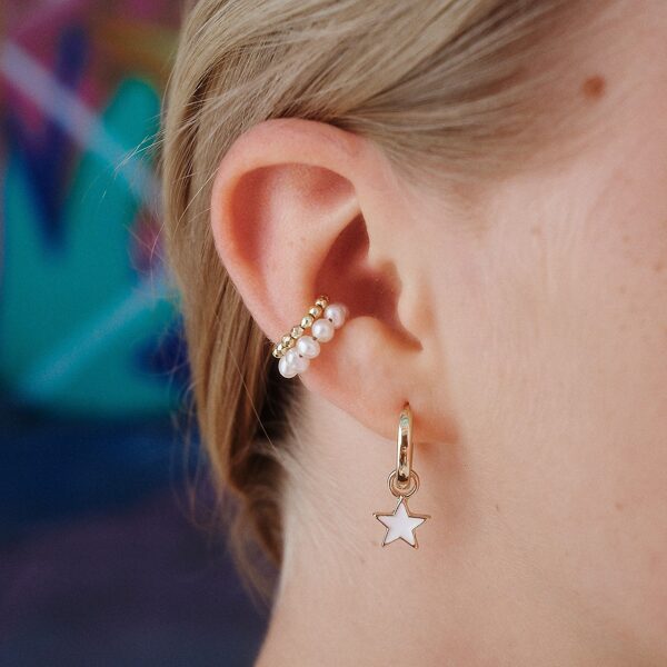 PREPPY white star earrings